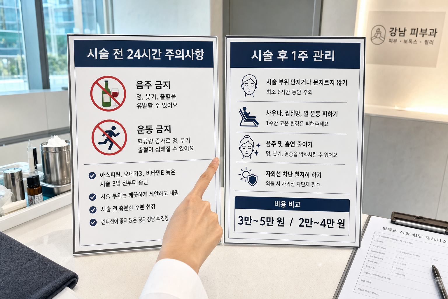 강남 보톡스 관리 체크리스트로 알아보는 시술 전후 주의사항